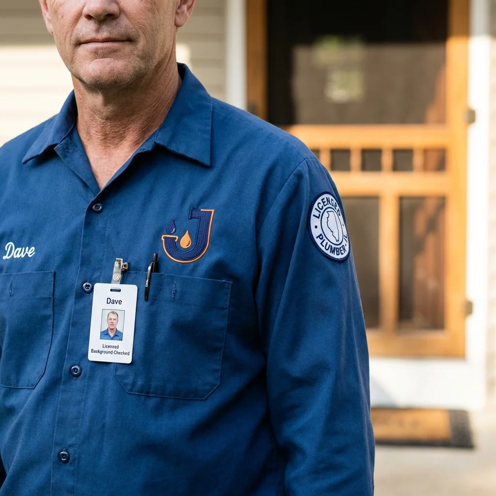 Licensed plumber showing ID badge in Spring City, TN