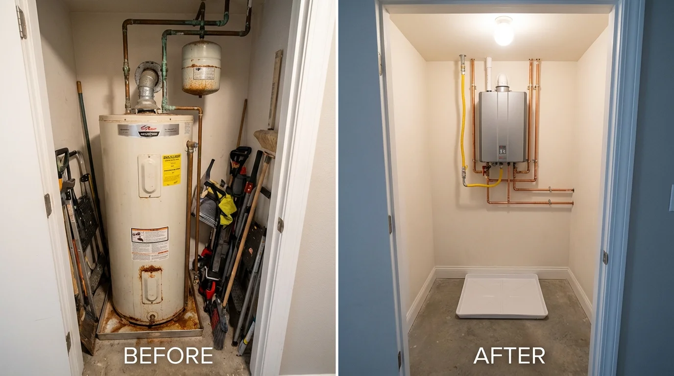 Tank water heater versus wall-mounted tankless unit comparison for Spring City, TN homeowners