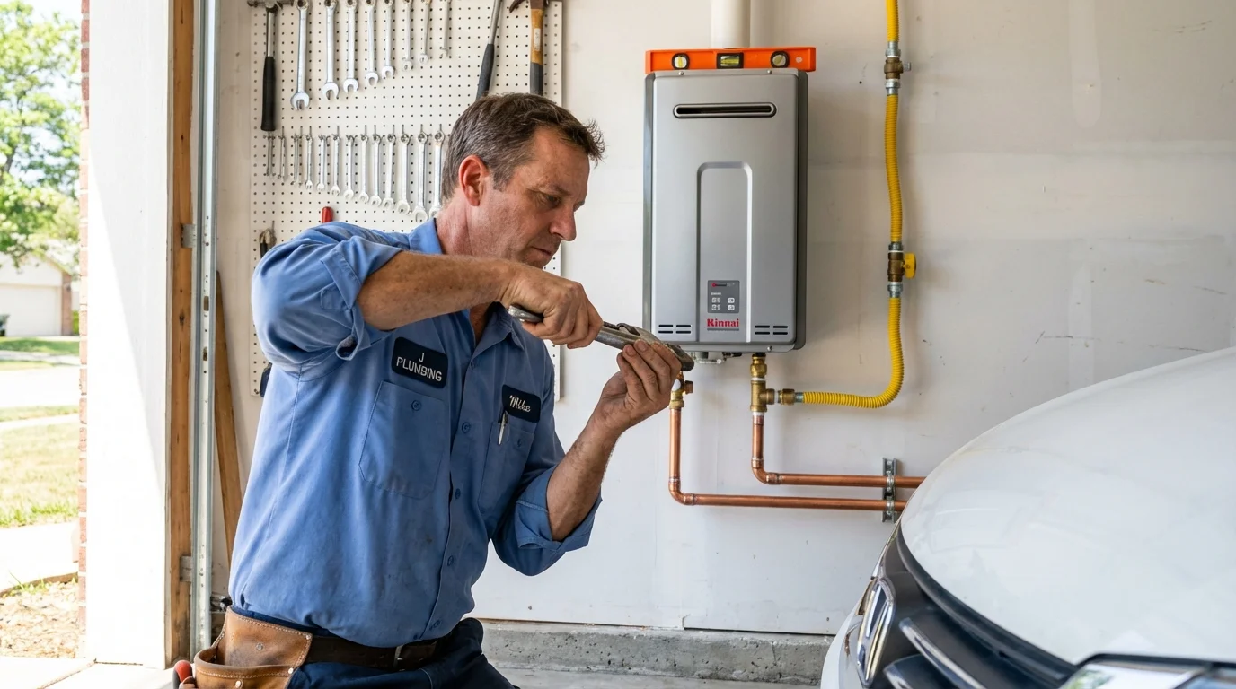 Tankless water heater installation by a Johns Plumbing LLC plumber in Spring City